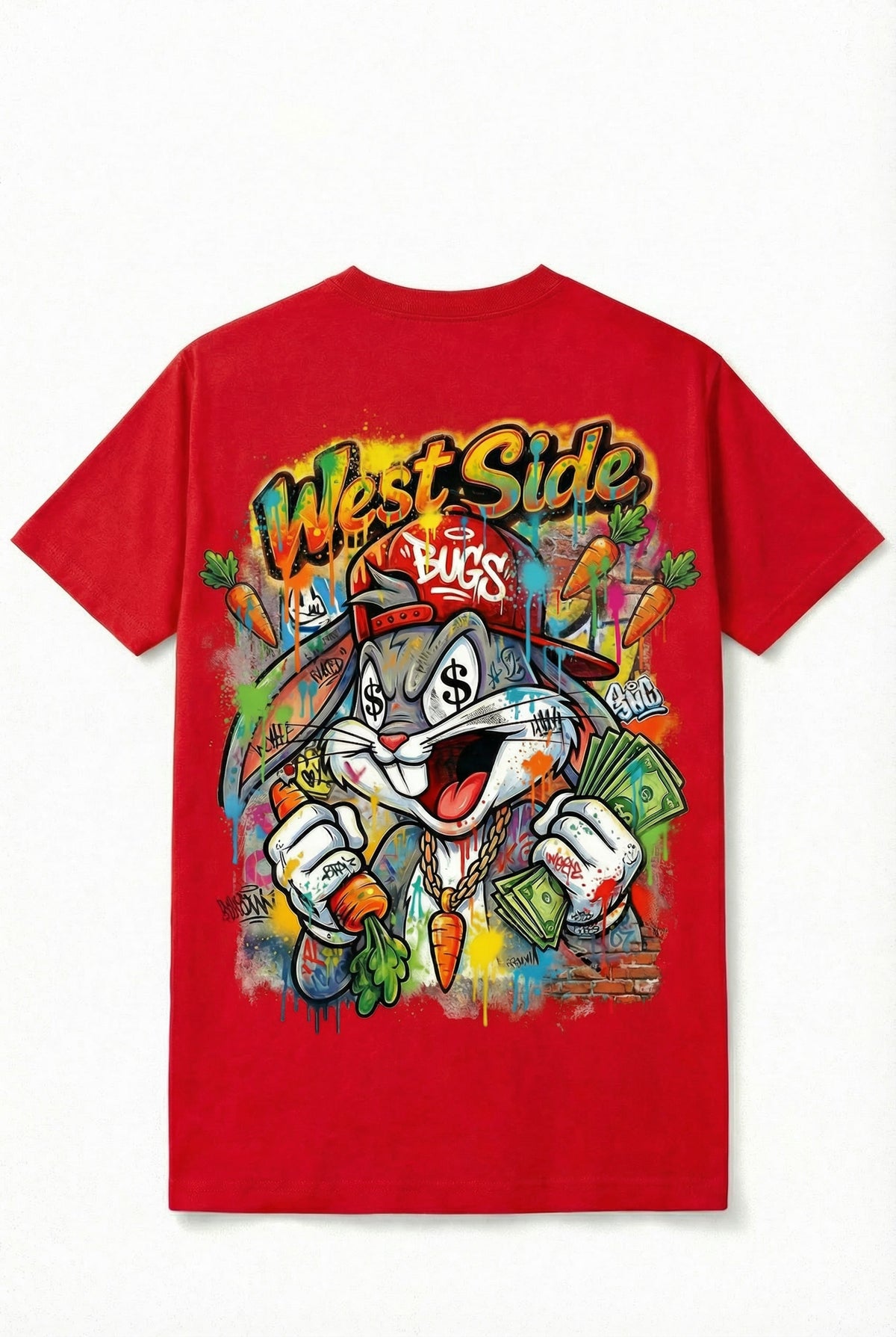 TEE-SHIRT WEST SIDE BUGS – CARTOON STREET ART & HUSTLE CULTURE 🥕💸