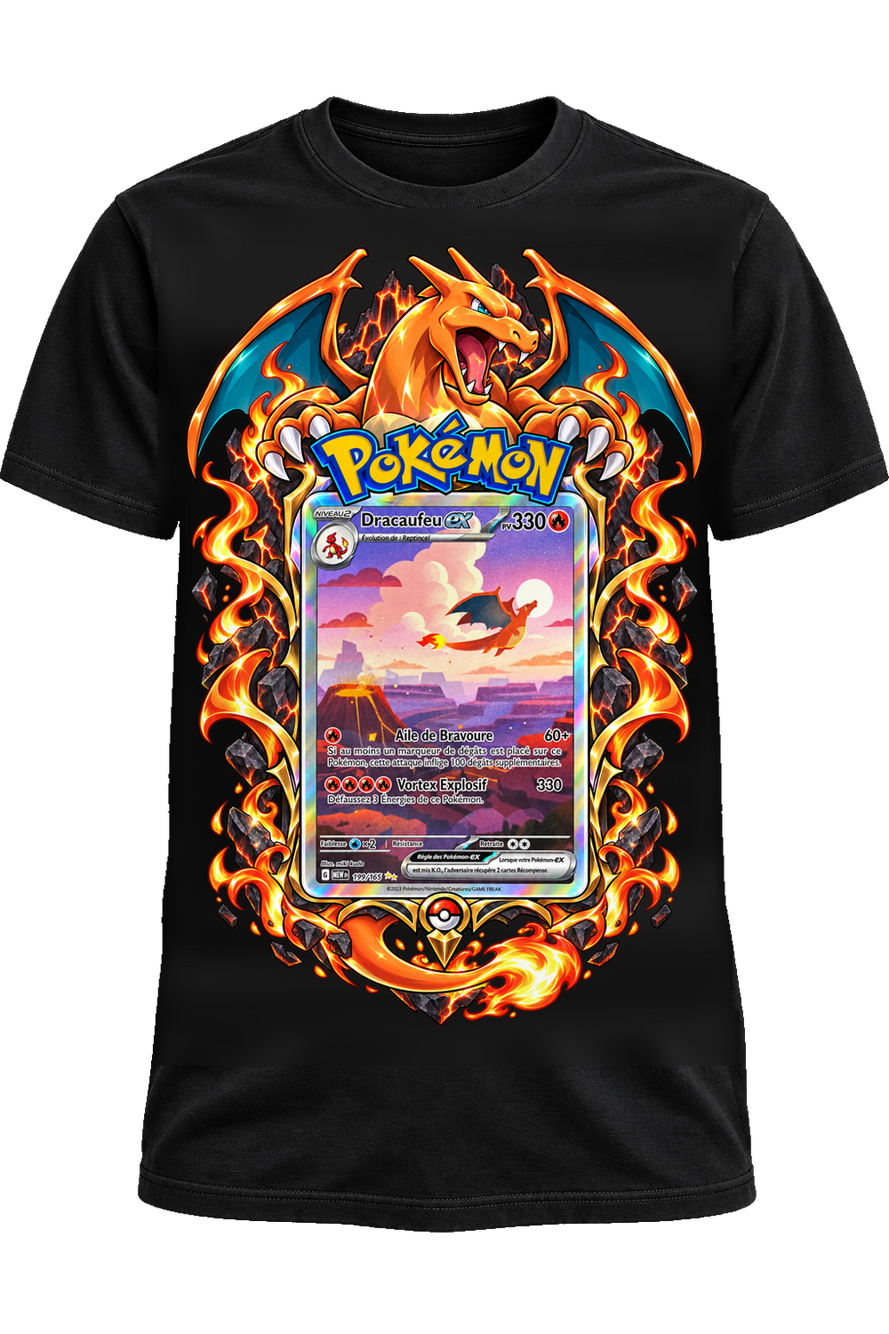 Tee-shirt Dracaufeu EX 199/165 noir — West Side Clothing