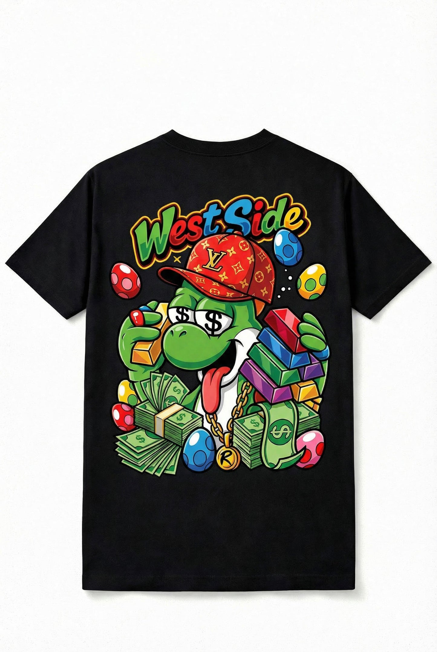 TEE-SHIRT WEST SIDE YOSHI – CARTOON STREET ART & HUSTLE CULTURE 🥚💸