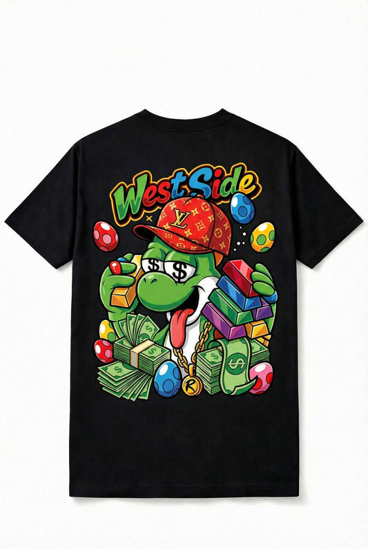TEE-SHIRT WEST SIDE YOSHI – CARTOON STREET ART & HUSTLE CULTURE 🥚💸