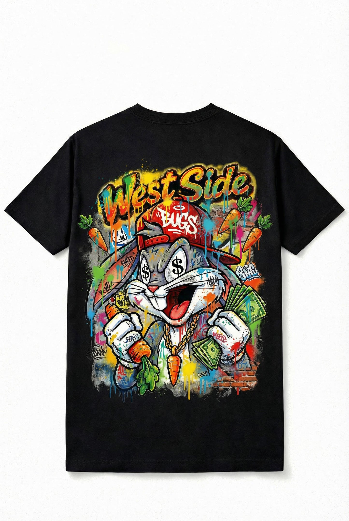 TEE-SHIRT WEST SIDE BUGS – CARTOON STREET ART & HUSTLE CULTURE 🥕💸