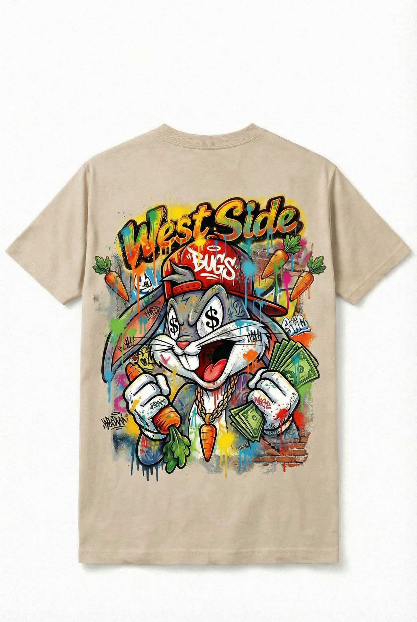 TEE-SHIRT WEST SIDE BUGS – CARTOON STREET ART & HUSTLE CULTURE 🥕💸