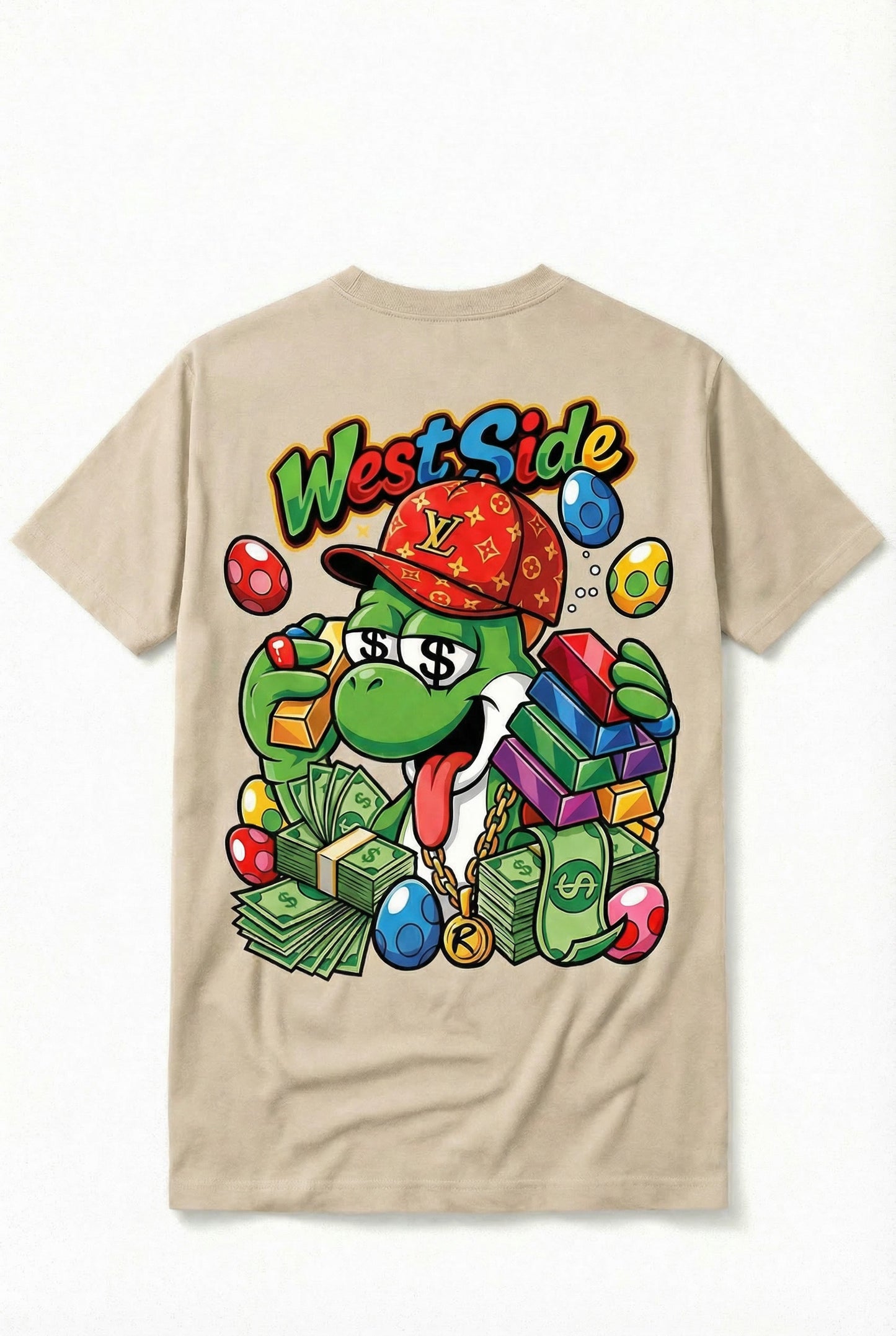 TEE-SHIRT WEST SIDE YOSHI – CARTOON STREET ART & HUSTLE CULTURE 🥚💸