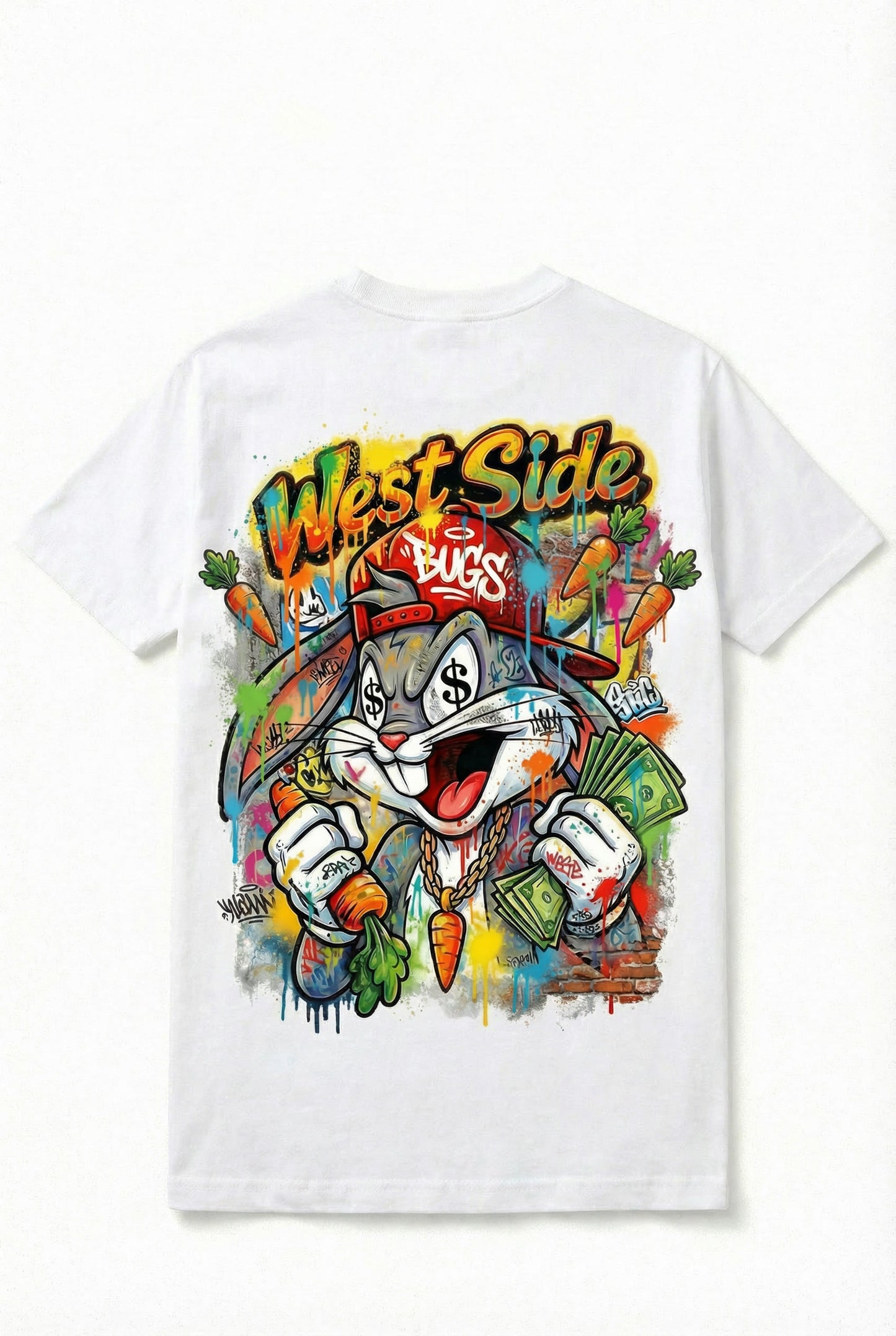 TEE-SHIRT WEST SIDE BUGS – CARTOON STREET ART & HUSTLE CULTURE 🥕💸