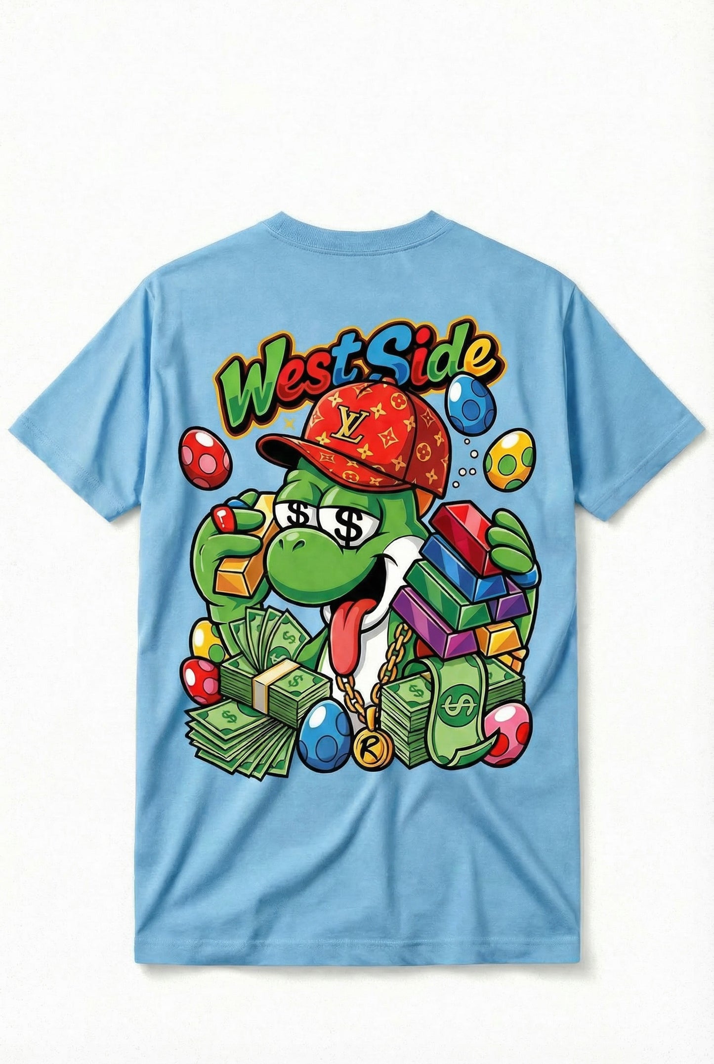 TEE-SHIRT WEST SIDE YOSHI – CARTOON STREET ART & HUSTLE CULTURE 🥚💸
