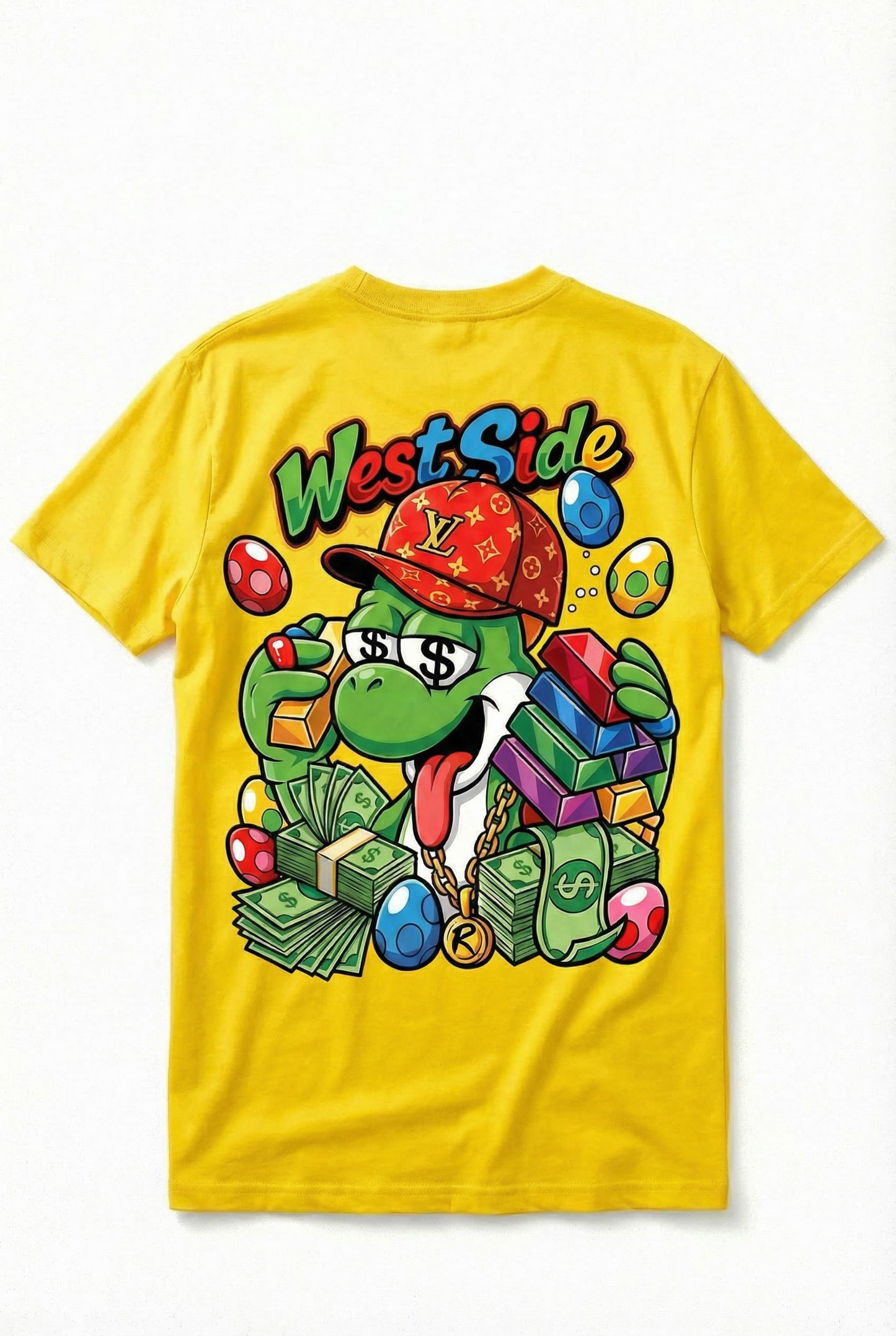 TEE-SHIRT WEST SIDE YOSHI – CARTOON STREET ART & HUSTLE CULTURE 🥚💸