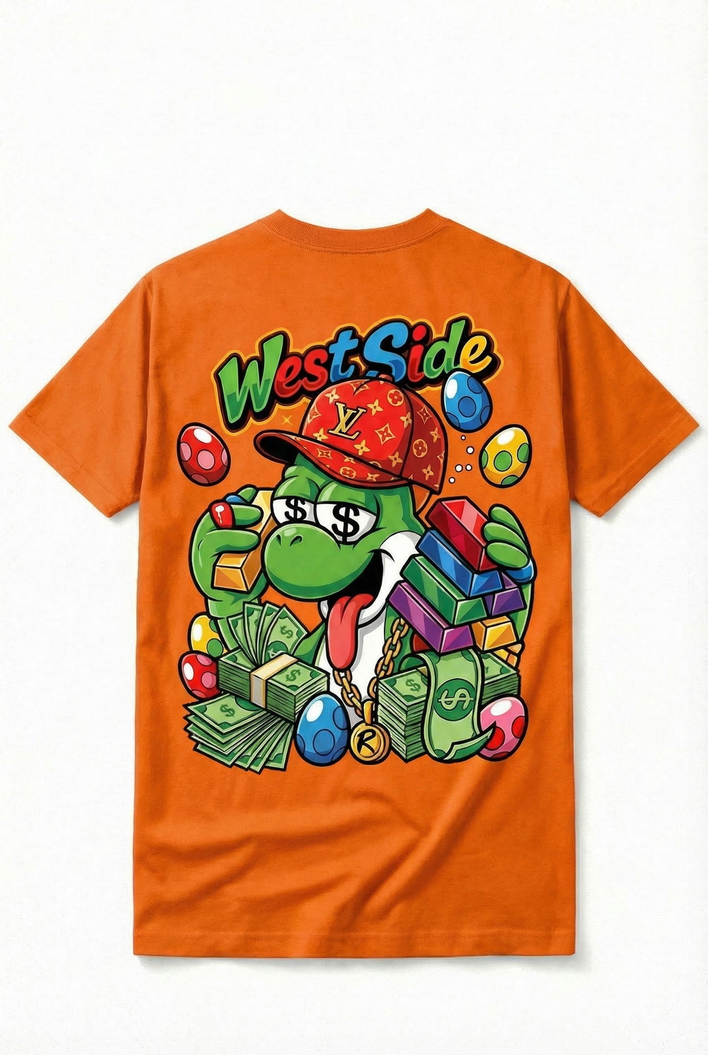 TEE-SHIRT WEST SIDE YOSHI – CARTOON STREET ART & HUSTLE CULTURE 🥚💸