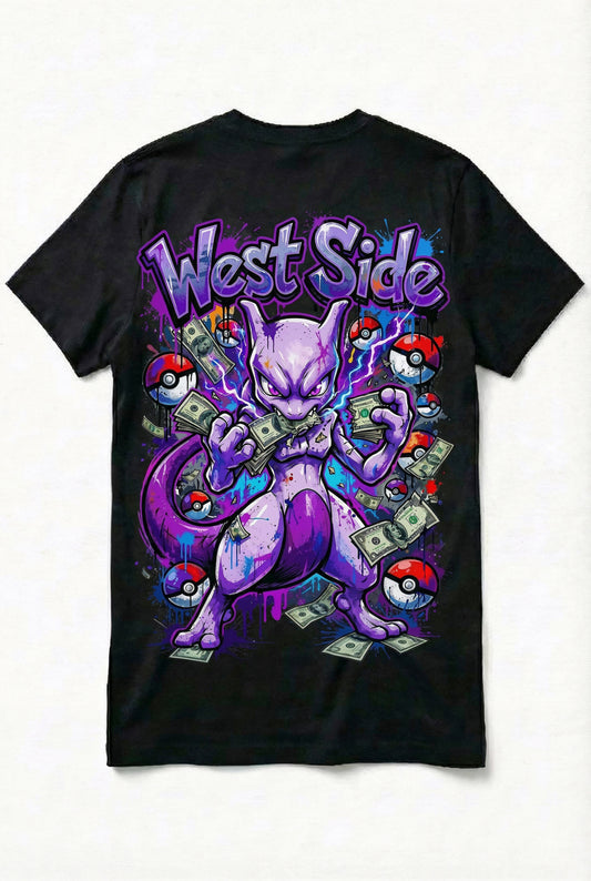 TEE-SHIRT WEST SIDE MEWTWO – PSYCHIC MONEY STREET ART 💰⚡