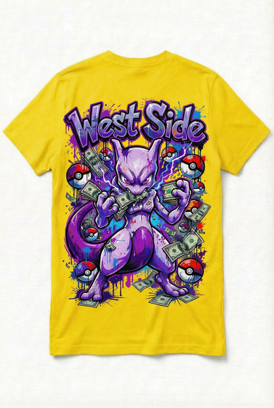 TEE-SHIRT WEST SIDE MEWTWO – PSYCHIC MONEY STREET ART 💰⚡