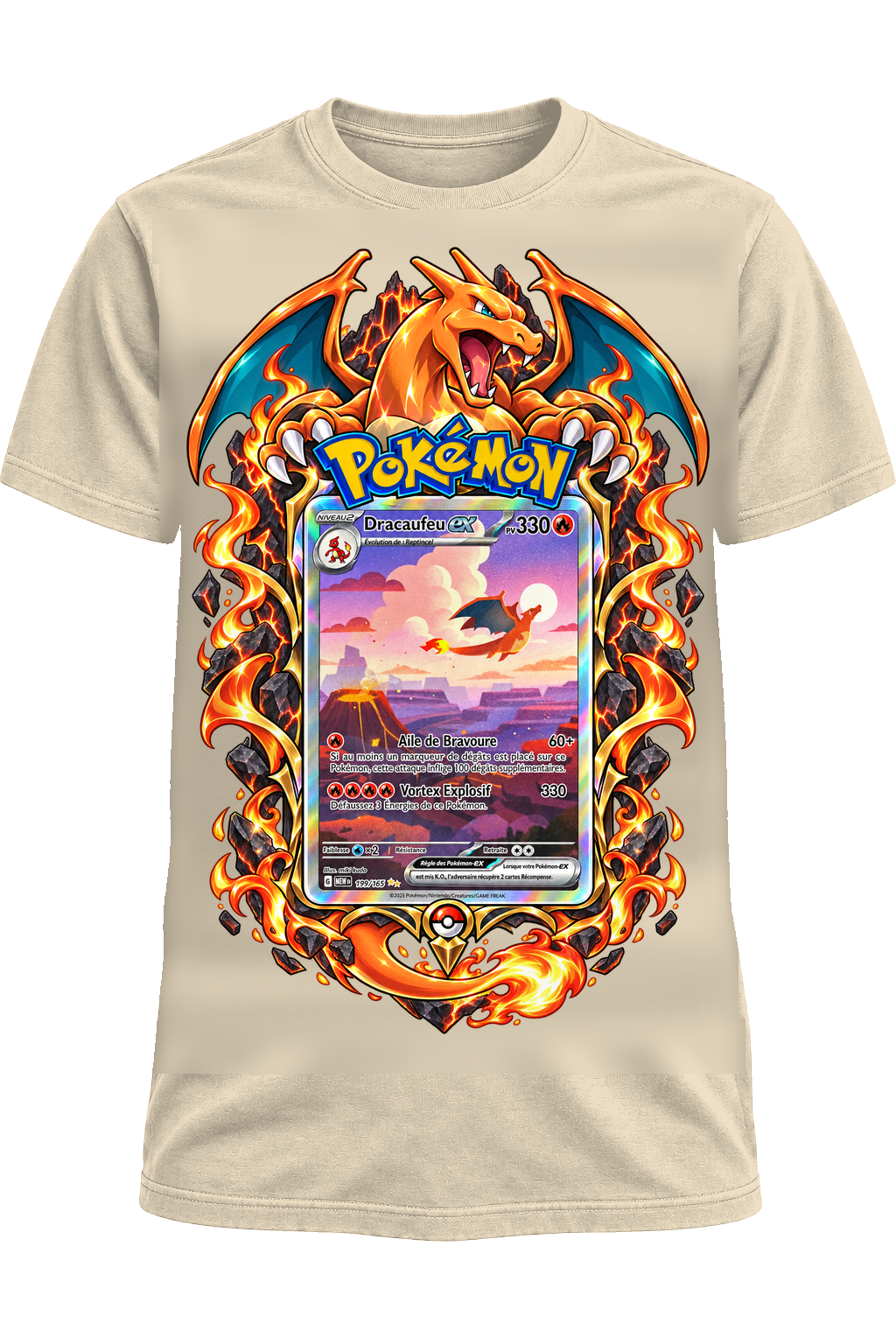 Tee-shirt Dracaufeu EX 199/165 beige — West Side Clothing