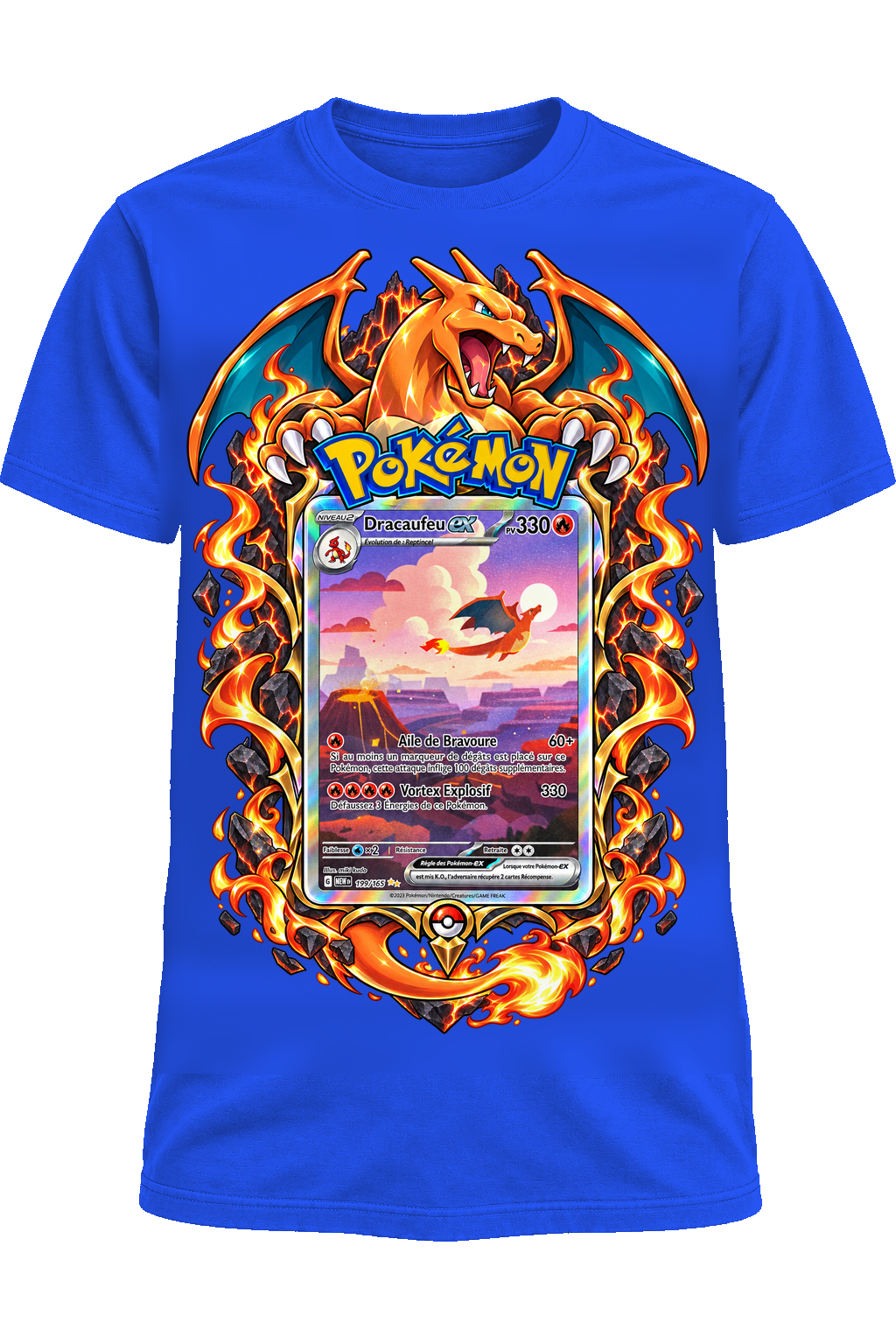 Tee-shirt Dracaufeu EX 199/165 bleu — West Side Clothing