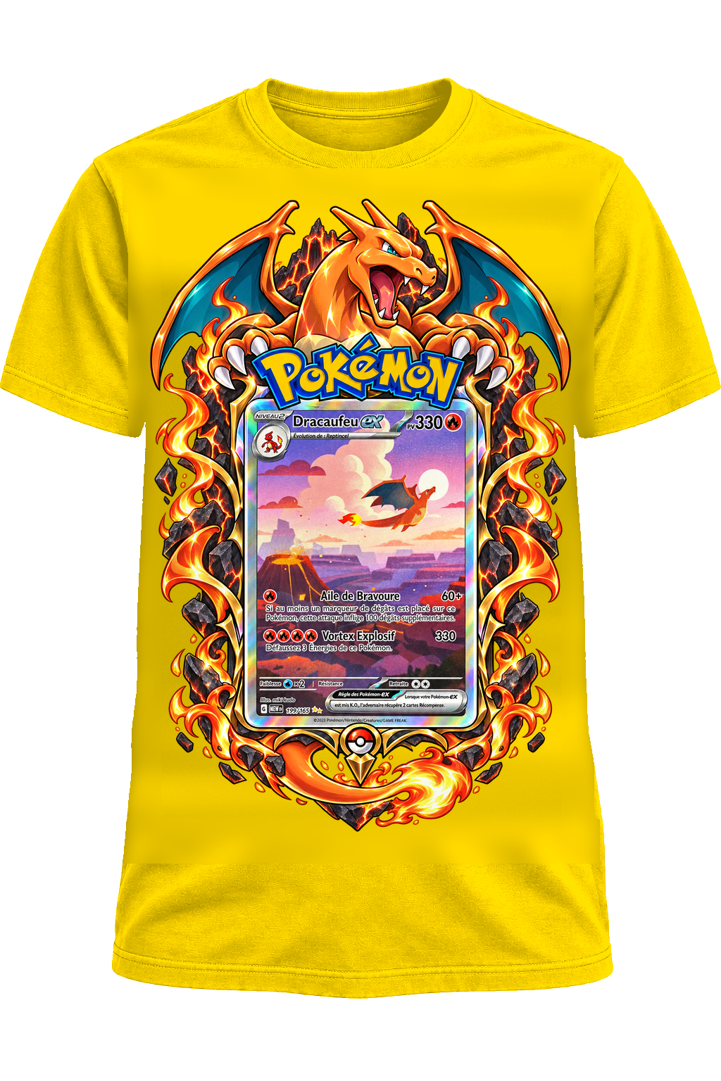 Tee-shirt Dracaufeu EX 199/165 jaune — West Side Clothing