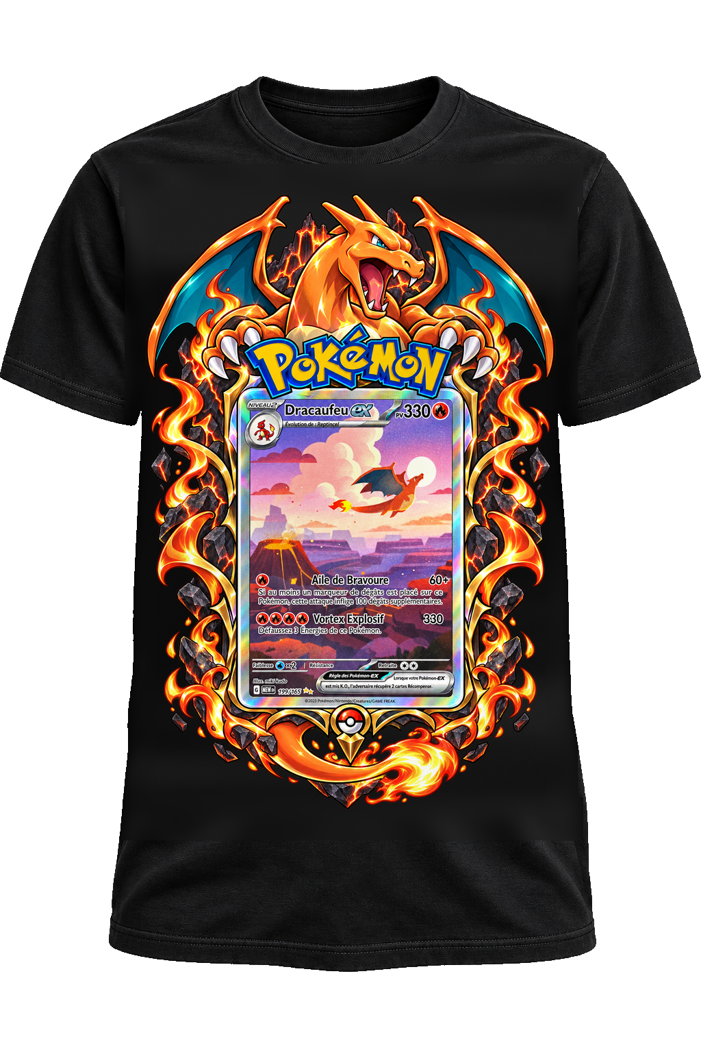 Tee-shirt Dracaufeu EX 199/165 noir — West Side Clothing