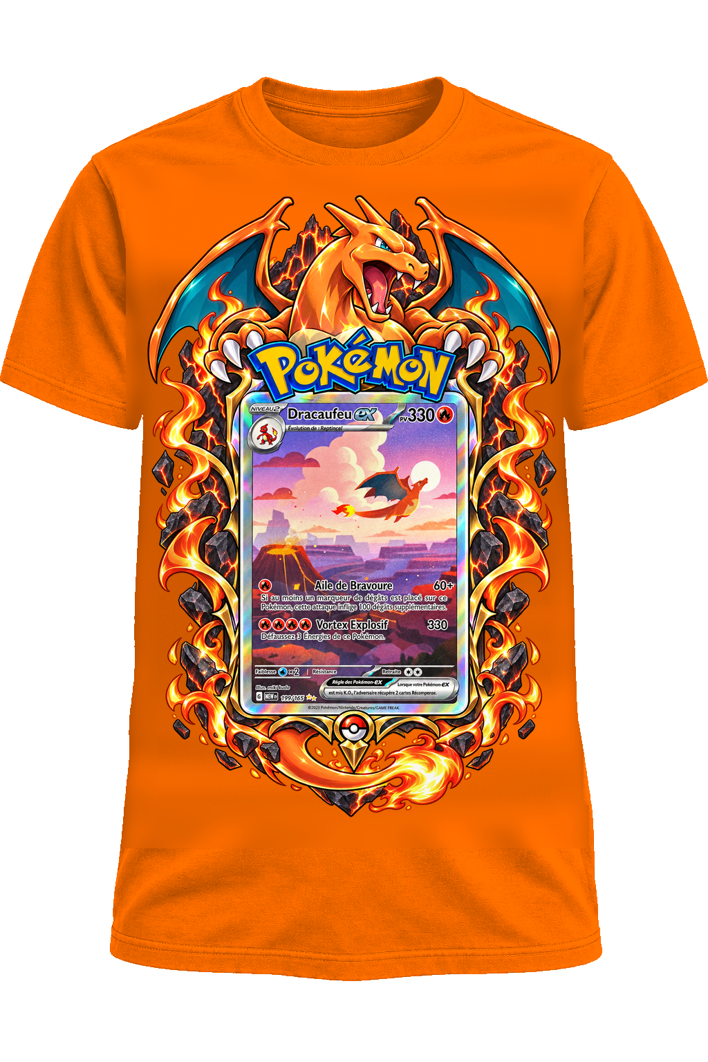 Tee-shirt Dracaufeu EX 199/165 orange — West Side Clothing