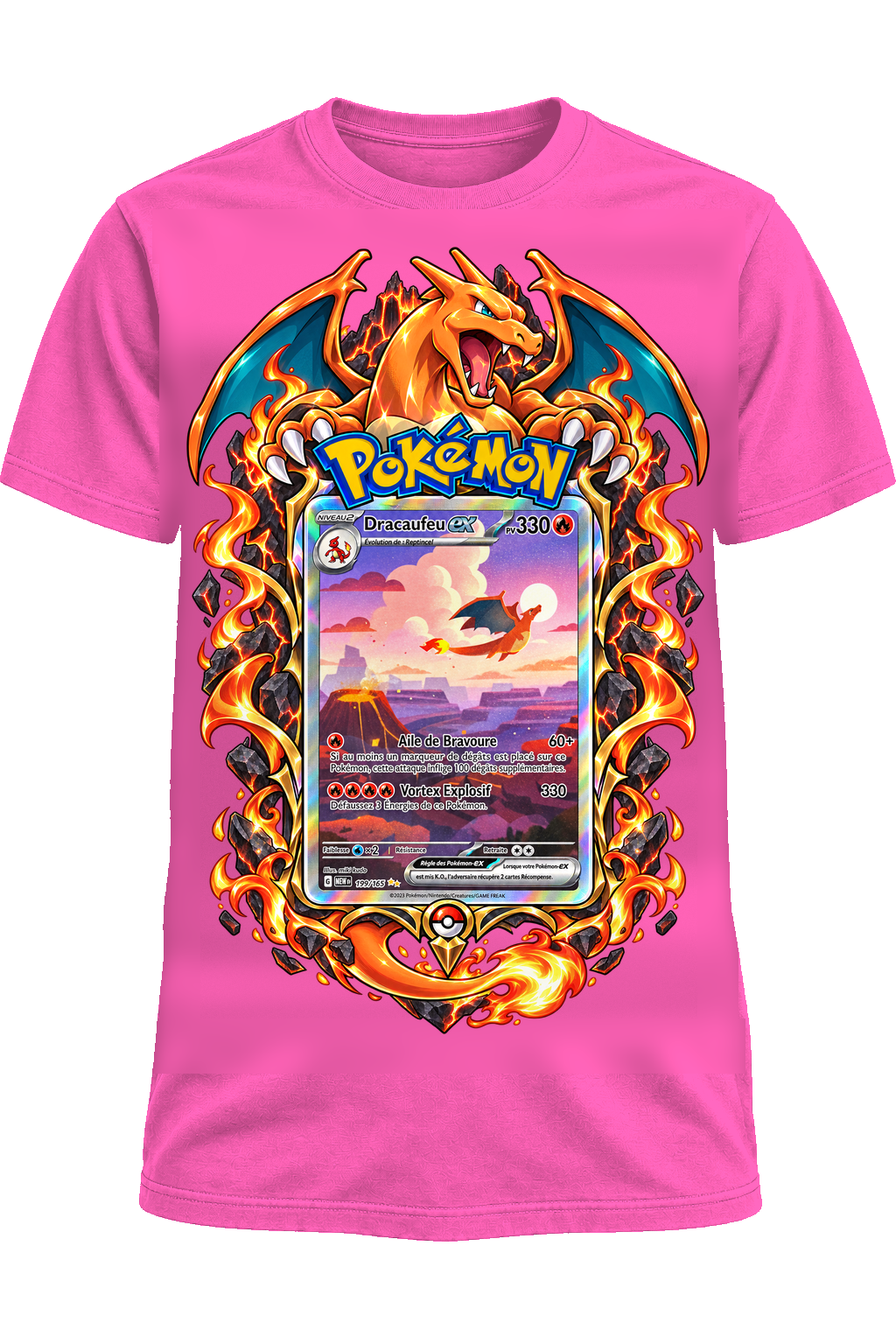 Tee-shirt Dracaufeu EX 199/165 rose — West Side Clothing