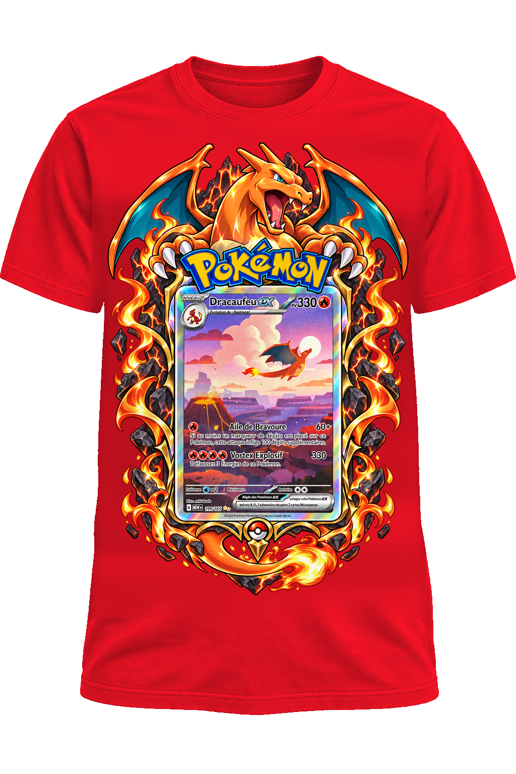Tee-shirt Dracaufeu EX 199/165 rouge — West Side Clothing