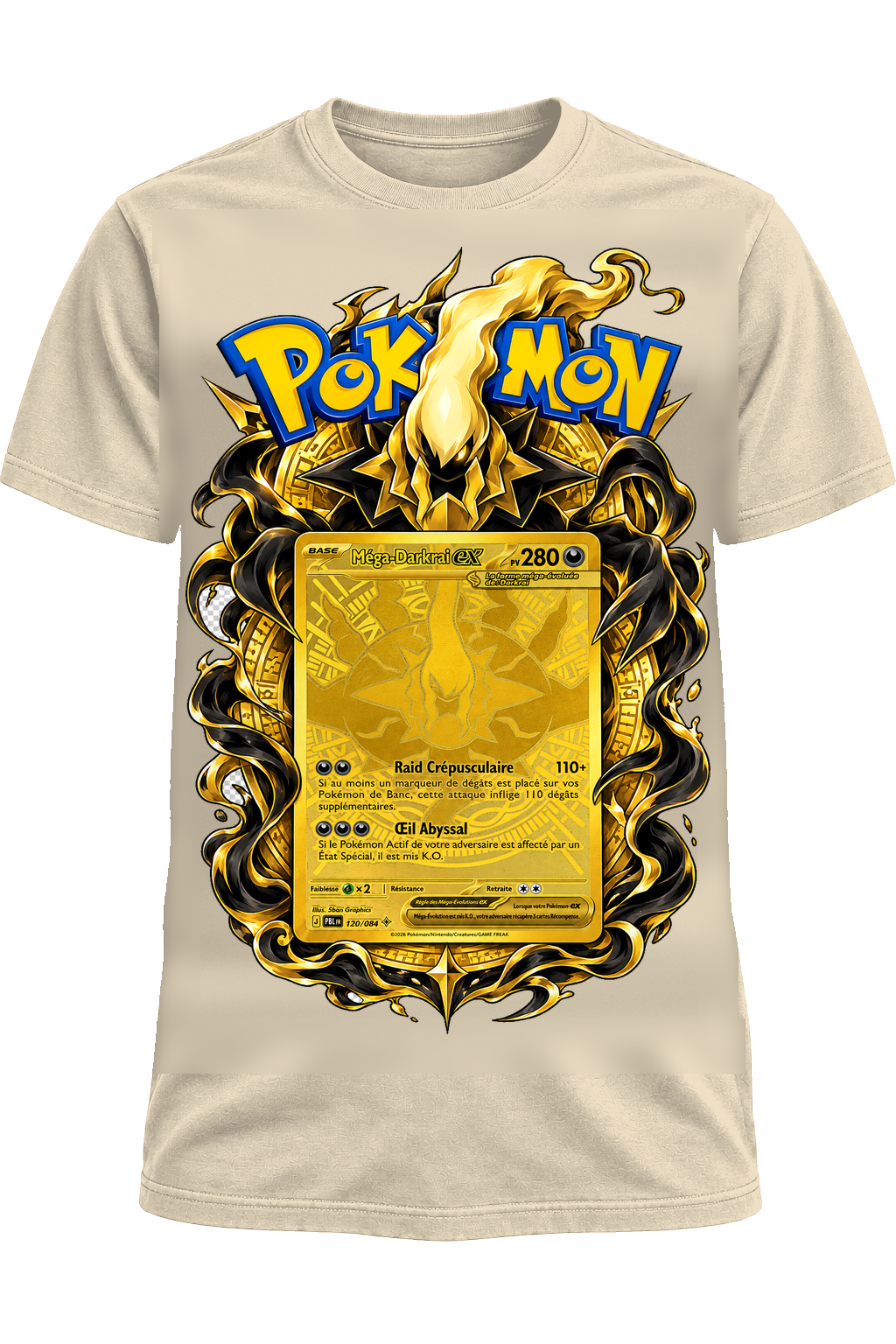 Tee-shirt Méga-Darkrai OR 120/084 beige — West Side Clothing
