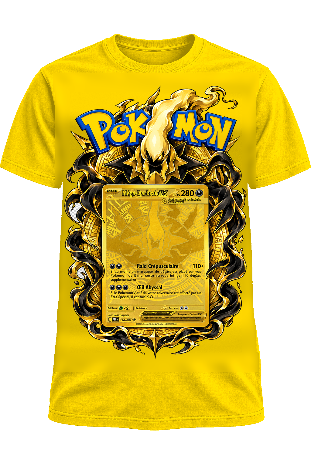 Tee-shirt Méga-Darkrai OR 120/084 jaune — West Side Clothing