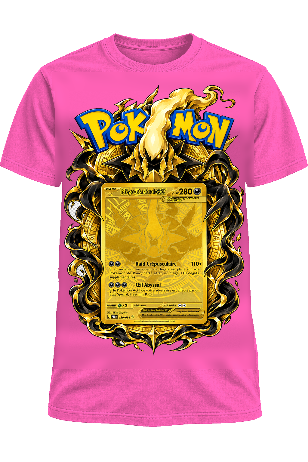 Tee-shirt Méga-Darkrai OR 120/084 rose — West Side Clothing