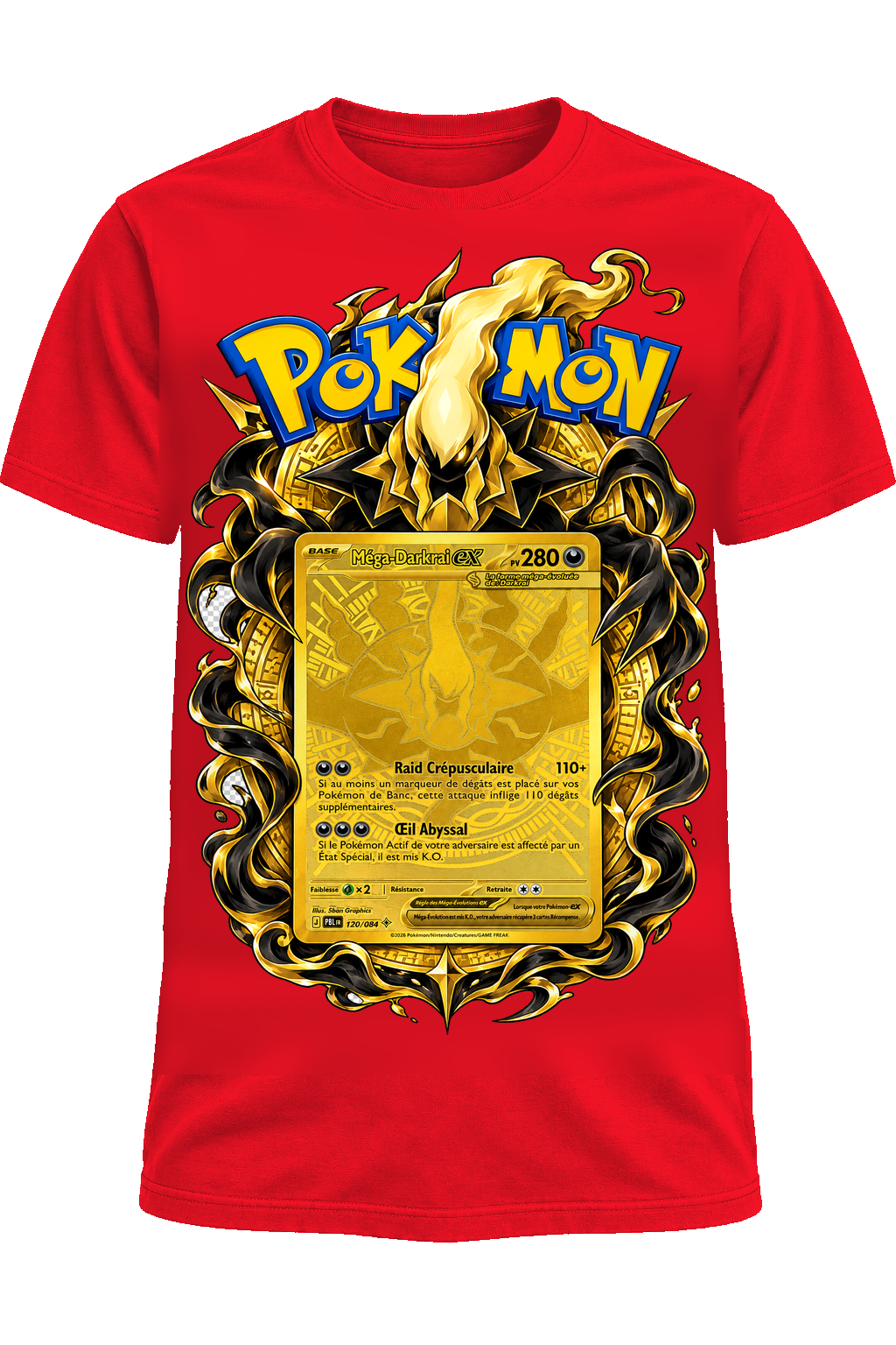 Tee-shirt Méga-Darkrai OR 120/084 rouge — West Side Clothing