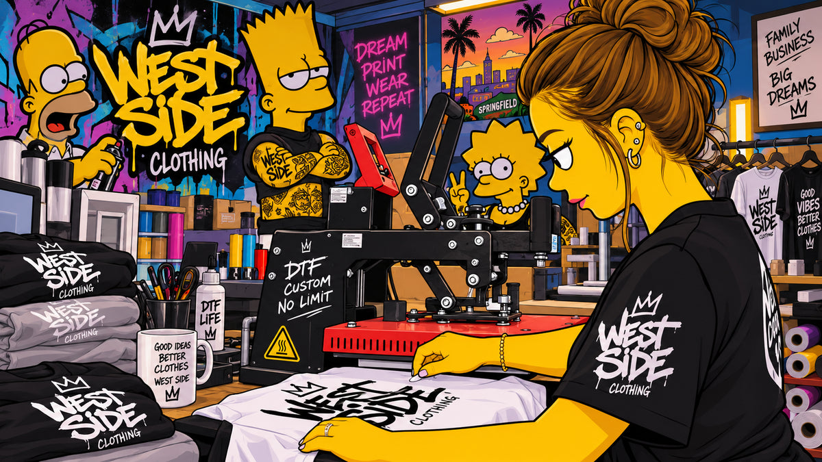 L’impression d’un vêtement dans l’atelier West Side.